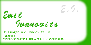 emil ivanovits business card